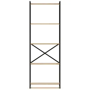 стеллаж gutta 1960х690х340 (5 полок) каркас чёрный, настил эвок