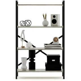 стеллаж gutta 1110х690х340 (4 полки) каркас чёрный, настил патина