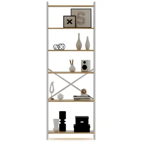 стеллаж gutta 1960х690х340 (6 полок) каркас белый, настил эвок