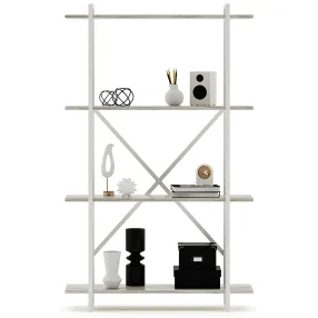 стеллаж gutta 1510х920х340 (4 полки) каркас белый, настил патина