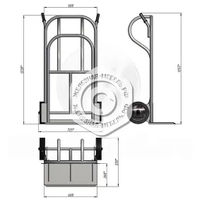 тележка грузовая двухколесная кгу 300 г/п 300 кг (без колёс)
