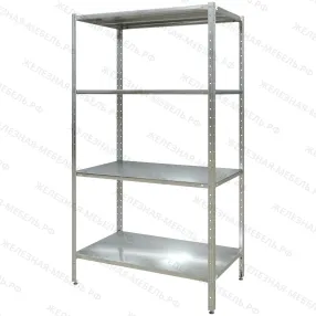 стеллаж полочный сплн «norma inox» 1800х1000х600 со сплошной полкой (нерж.сталь)