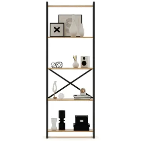 стеллаж gutta 1960х690х340 (5 полок) каркас чёрный, настил эвок